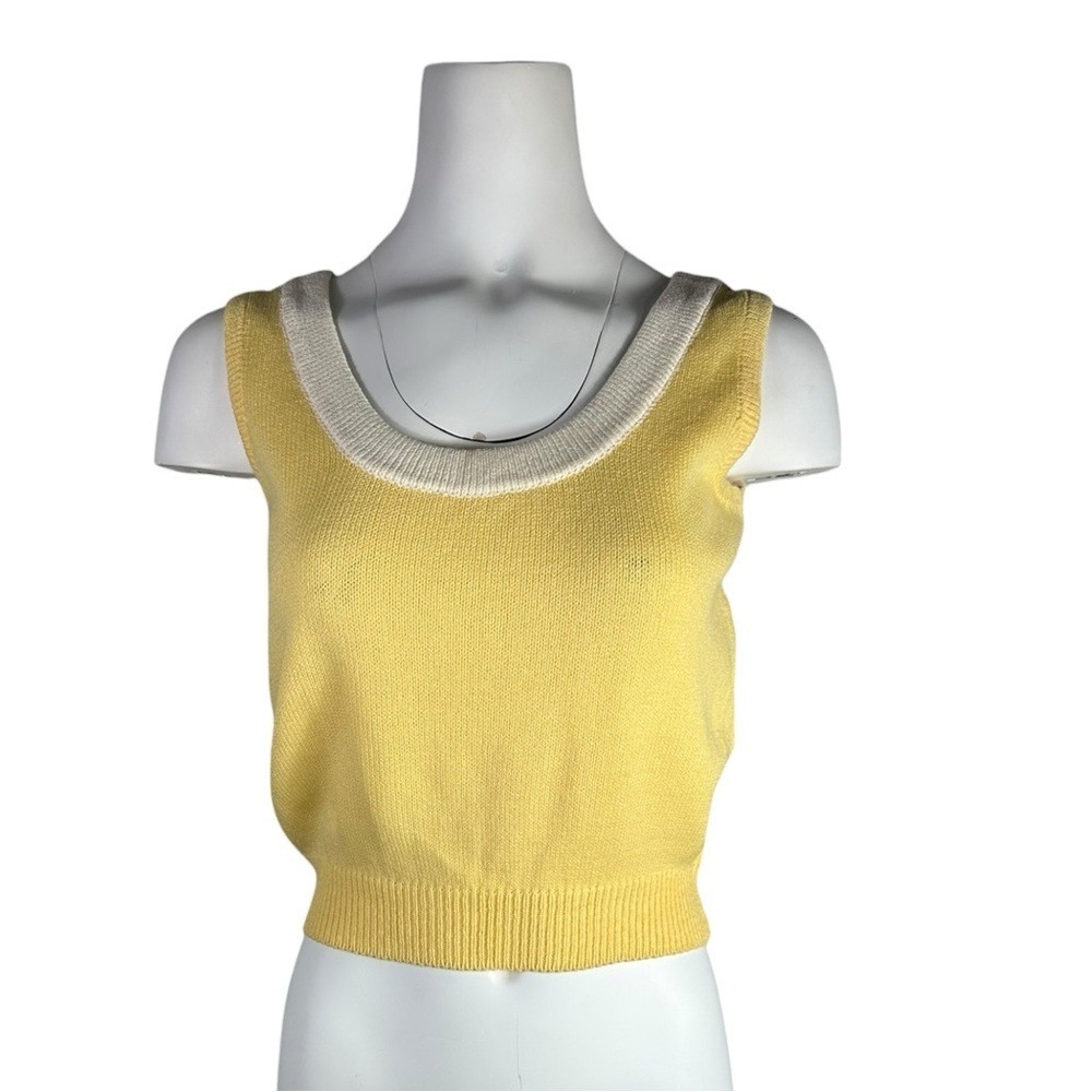 St. John Sportswear Vintage Knit Wool Crop Top Tank Size P
